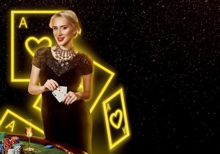 Dealer membagikan kartu di meja Three Card Poker cipta88